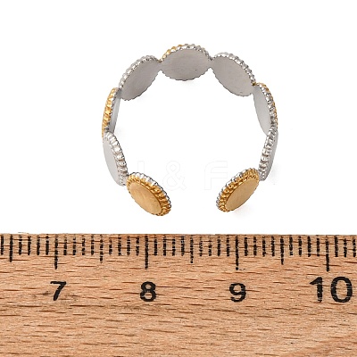304 Stainless Steel Double Color Cuff Rings RJEW-S635-01GP-Z-1