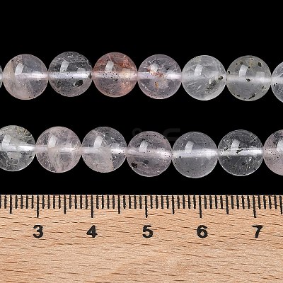 Natural Mica Quartz(Quartz with Mica Inclusions) Round Beads Strands G-C270-B03-8mm-1