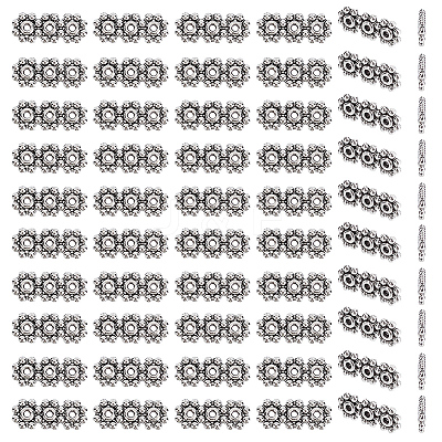 100Pcs Tibetan Style Alloy Spacer Bars TIBE-GO0001-08-1