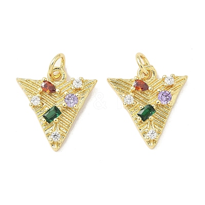 Brass Micro Pave Cubic Zirconia Pendants KK-Z120-23G-1