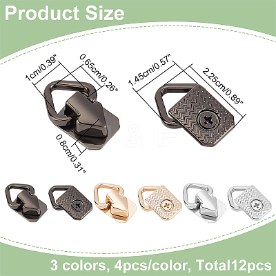 12Pcs 3 Colors Alloy Triangle Ring Suspension Clasps FIND-WR0007-49-1