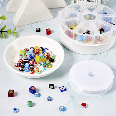 Handmade Millefiori Glass Beads LAMP-KS0001-01-1