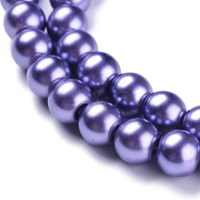 Baking Painted Pearlized Glass Pearl Round HY-XCP0001-02-1