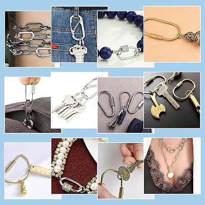 4Pcs Brass Screw Carabiner Lock Charms KK-UN0001-98-1