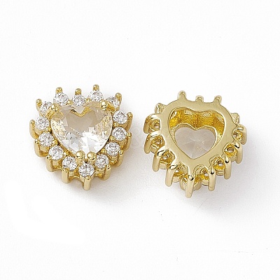 Rack Plating Brass Micro Pave Cubic Zirconia Beads KK-C007-12G-07-1