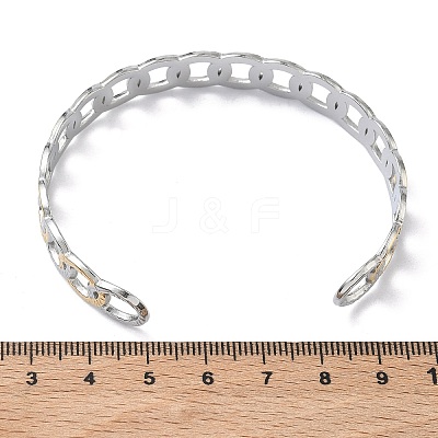 Two-tone 304 Stainless Steel Cuff Bangles BJEW-A160-02GP-1