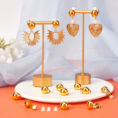 40Pcs Brass Clip-on Earring Findings KK-SP0001-14G-1