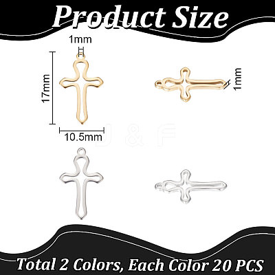 40Pcs 2 Colors 304 Stainless Steel Pendants FIND-UN0004-04-1