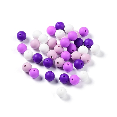 Round Food Grade Eco-Friendly Silicone Focal Beads SIL-F003-01D-1