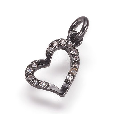 Brass Micro Pave Cubic Zirconia Pendants ZIRC-K070-39B-1