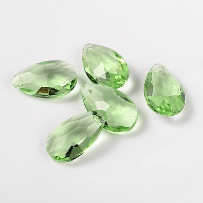 Faceted Teardrop Glass Pendants X-GLAA-O008-B03-1