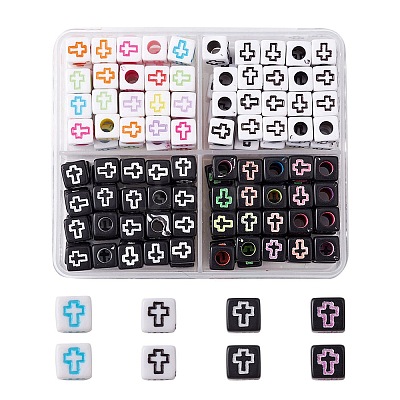 160Pcs 4 Styles Craft Style Acrylic Beads MACR-YW0002-73-1