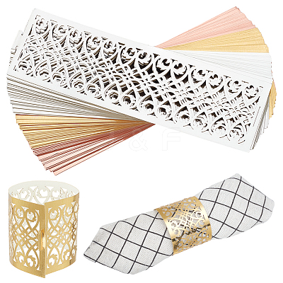 90Pcs 3 Colors Paper Napkin Rings AJEW-WR0002-50-1