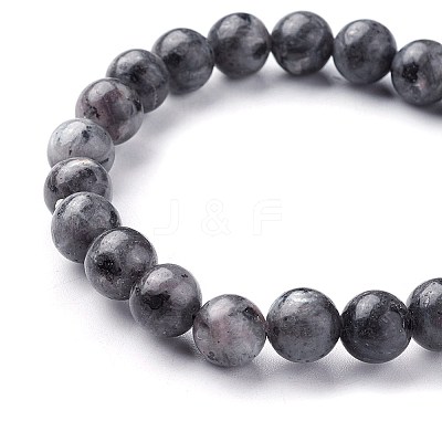 Natural Larvikite Beads Stretch Bracelets BJEW-F380-01-B14-1