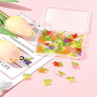 50Pcs Transparent Acrylic Pendants PALLOY-FS00043-06-1