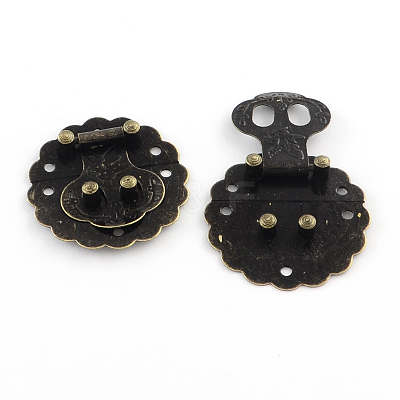Wooden Box Lock Catch Clasps IFIN-R203-46AB-1