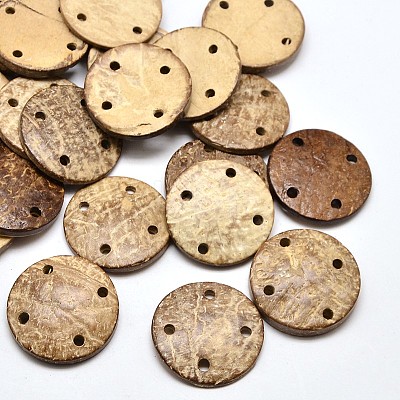 Dyed Flat Round 4-Hole Coconut Buttons BUTT-P008-43-1
