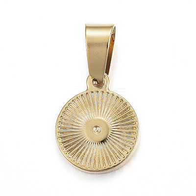 PVD Vacuum Plating 304 Stainless Steel Coin Pendants STAS-F183-01G-B-1