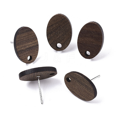 Walnut Wood Stud Earring Findings MAK-N033-006-1