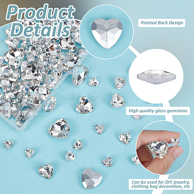 94Pcs 6 Styles Glass Rhinestone Cabochons FIND-FG0003-77B-1