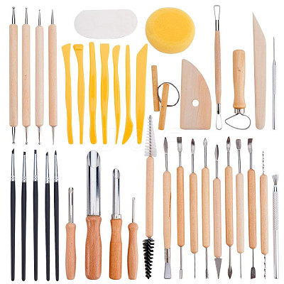 40pcs/Set Ceramic Pottery Clay Model Home Craft Art TOOL-BC0007-02-1