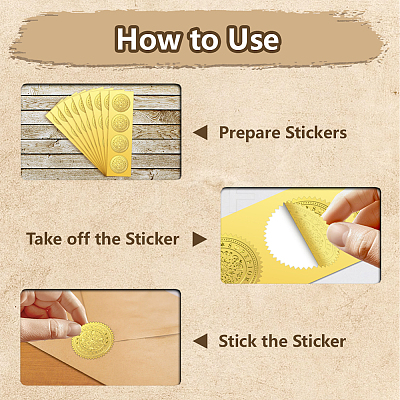 Plastic Self Adhesive Gold Foil Embossed Stickers DIY-WH0211-411-1