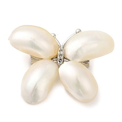 Butterfly Natural White Shell Brooches JEWB-E031-05P-1