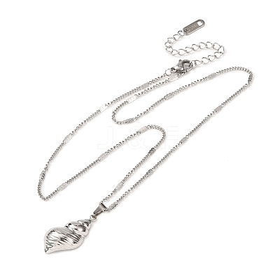 Ocean 304 Stainless Steel Conch Shape Pendant Necklaces for Women NJEW-F373-01P-1