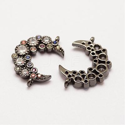 Brass Micro Pave Grade AAA Cubic Zirconia Links ZIRC-G090-94B-NR-1