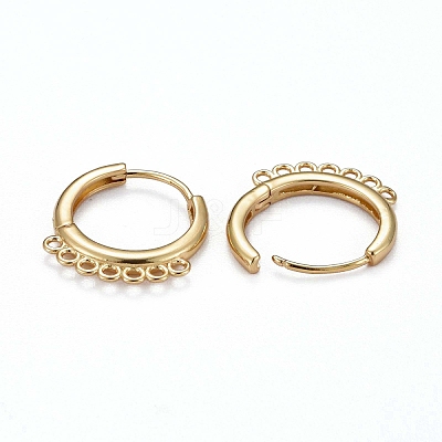 Brass Huggie Hoop Earring Findings KK-H741-03G-1