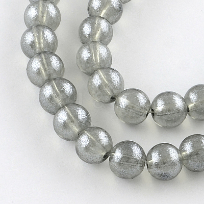 Transparent Spray Painted Glass Bead Strands DGLA-R050-6mm-09-1