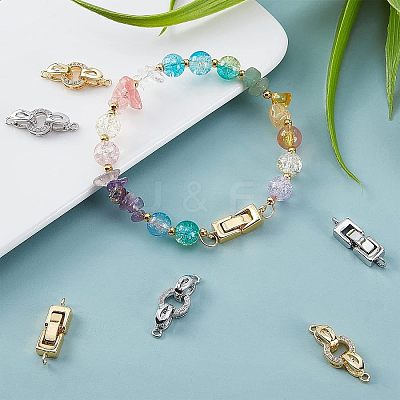 8 Sets 2 Style Brass Fold Over Clasps KK-FH0002-20-1