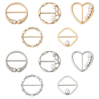 10Pcs 10 Style Alloy Slide Buckles FIND-BY0001-10-1