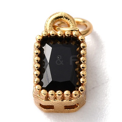 Real 18K Gold Plated Brass Inlaid Cubic Zirconia Charms X-ZIRC-L100-075G-07-1