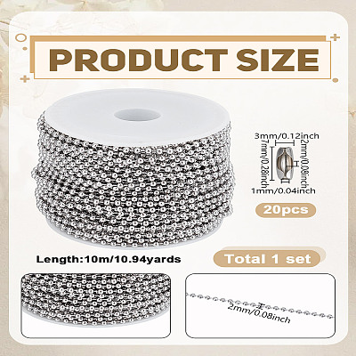 DIY 201 Stainless Steel Ball Chains Bracelet & Necklaces Making Kits DIY-LP0004-60-1