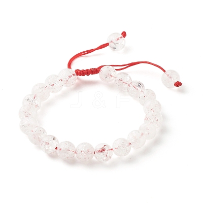 Natural Crackle Quartz & Lava Rock Braided Bead Bracelets Set BJEW-JB07212-03-1