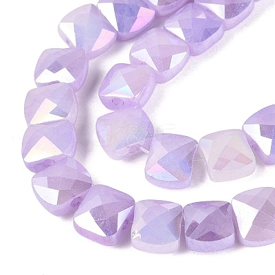 Electroplate Crackle Imitation Jade Glass Beads Strands EGLA-Q135-02A-A02-1