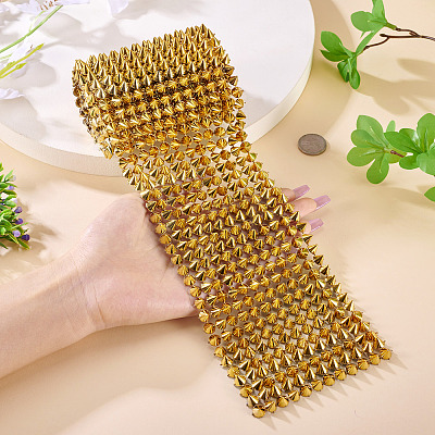 1 Yard 12-Row Resin Spike Stud Cone Flatback Punk Rock Trim Mesh Bead Craft FIND-TA0006-73B-1