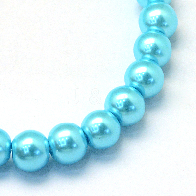 Baking Paint Pearlized Glass Pearl Round Bead Strands X-HY-Q003-12mm-48-1