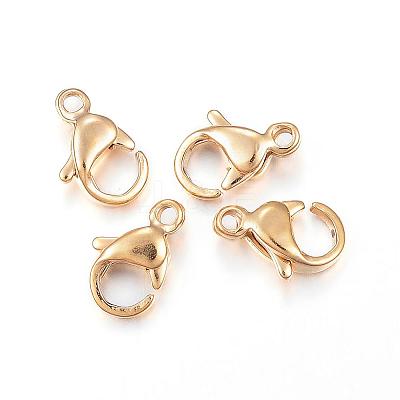Ion Plating(IP) 304 Stainless Steel Lobster Claw Clasps STAS-H353-A-02G-1