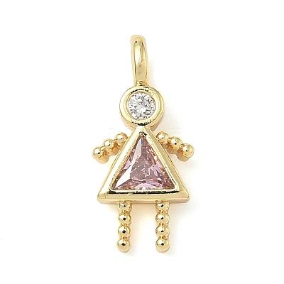 Brass Micro Pave Cubic Zirconia Pendants ZIRC-I356-17G-B10-1