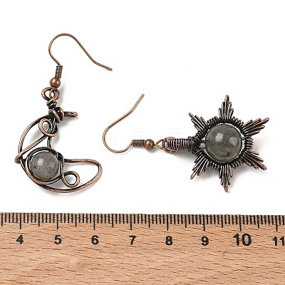 Natural & Synthetic Gemstone Dangle Earrings G-H359-07R-1