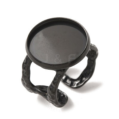 Hammered 304 Stainless Steel Cuff Ring Components SA-CBAC0DF-02E-EB-1