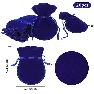 20Pcs Gourd Velvet Drawstring Bags TP-BBC0001-07B-03-1