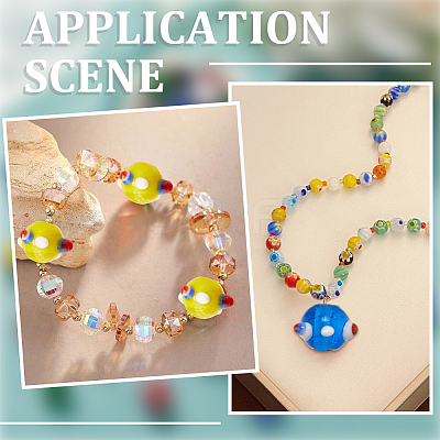 1 Strand Handmade Pumpkin Spot Lampwork Beads LAMP-LT0001-04-1