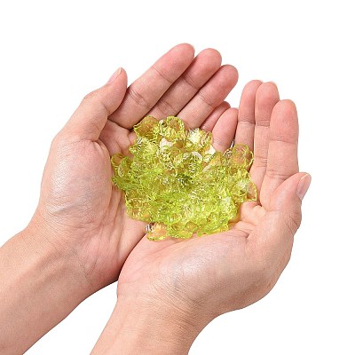Green Transparent Acrylic Leaf Pendants for Chunky Necklace Jewelry X-DBLA410-9-1