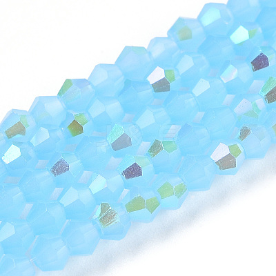 Imitation Jade Electroplate Glass Beads Strands EGLA-A039-J2mm-L03-1