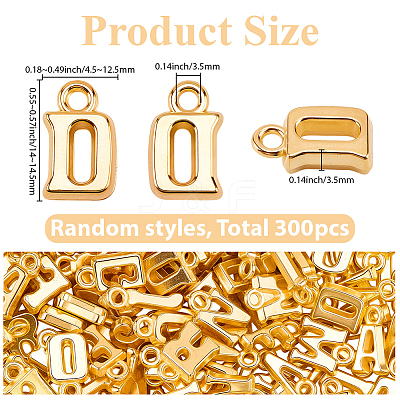 300Pcs Electroplated Plastic Charms KY-SC0002-61G-1