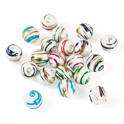 20Pcs Acrylic Stripe Beads MACR-TA0002-77-1