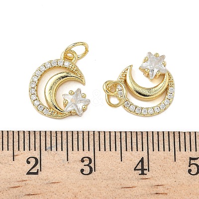 Brass Micro Pave Cubic Zirconia Charms KK-L243-26G-1